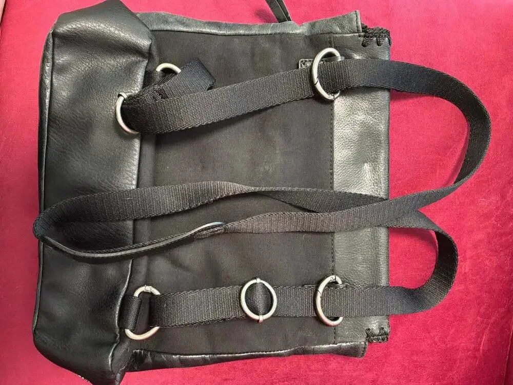 The Sak Ventura Backpack Black/Gray Distressed Vintage Finish Leather Medium